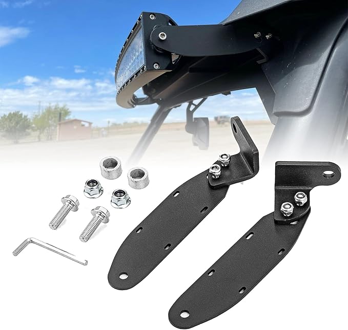 WSays Below Roof 42'' Curved/Straight Light Bar Pillar Mount Bracket Compatible with Polaris General 1000 2016-up
