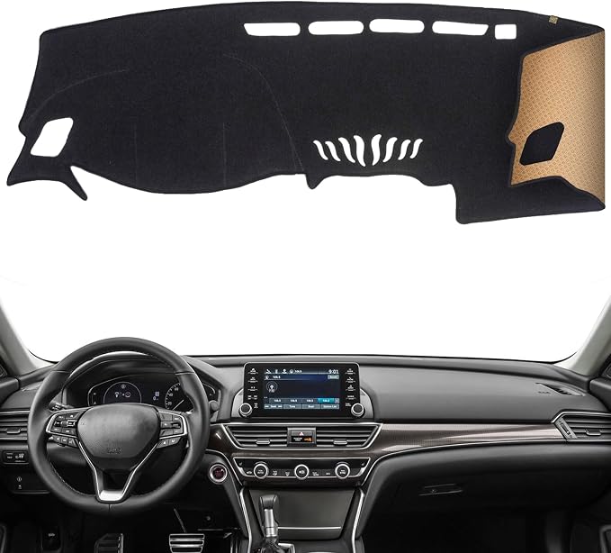 Dash Cover, Anti-Glare, Sun Protection, Dustproof, UV-Proof, Dashboard Covers, Interior Car Accessorie Fit for 2018-2022 Ho-nda Accord (Not Fit w/HUD Models), Black
