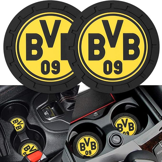 Cup Holder Insert Coaster for Borussia Dortmund UEFA UCL Fans,Anti Slip Car Cup Coaster Interior Accessories
