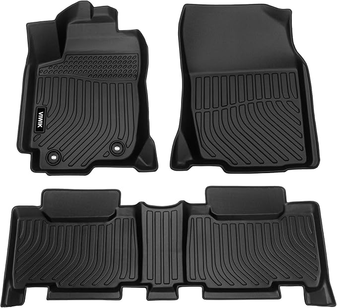 VIWIK Floor Mats for Toyota Rav4 2013-2018 (Not for Hybrid), Car Mats All Weather Custom Floor Liners Full Set Include 1st and 2nd Row Front & Rear, Automotive Floor Mats TPE Black