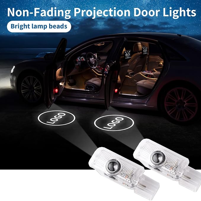 2 Pcs Non-Fading MB Door Light Logo, Projector Welcome Lamp Door Light Puddle lights Kit Compatible with Accessories X164 W164 W251 R300 R320 R350 R400 R500 R63 (R Class, W251 2007–2017)