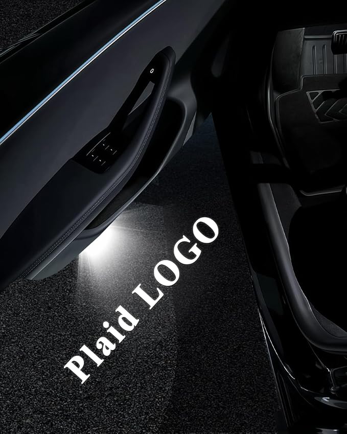 LOWEEY Car Door Lights Logo Projector, Tesla Accessories for Model Y 3 X S | 4K HD Puddle Lights Compatible with Model Y Juniper Model 3 Highland S X, Ultra-Bright No Fade 3D Laser Welcome Light(4 Pack)