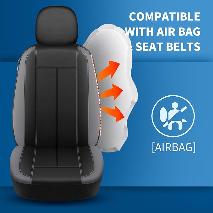 HChengkikz Full Set Neoprene Waterproof Car Seat Covers, Seat Protectors | Water Resistant Seat Protectors, Airbag Compatible, Universal Fit for Sedans, SUVs, Trucks, Vans