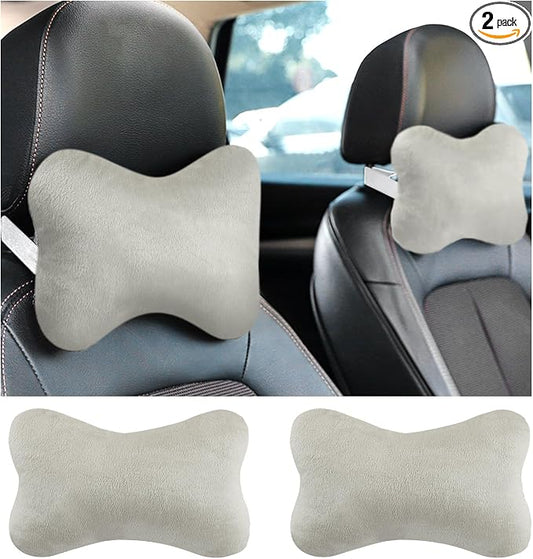 2PCS Car Headrest Pillow,Soft & Comfortable Car Neck Pillow for Driving Fatigue Relieve,All-Season Universal Cars Head Rest Pillows Automotive Interlor Accessorles for Cars (Gray/2PCS)