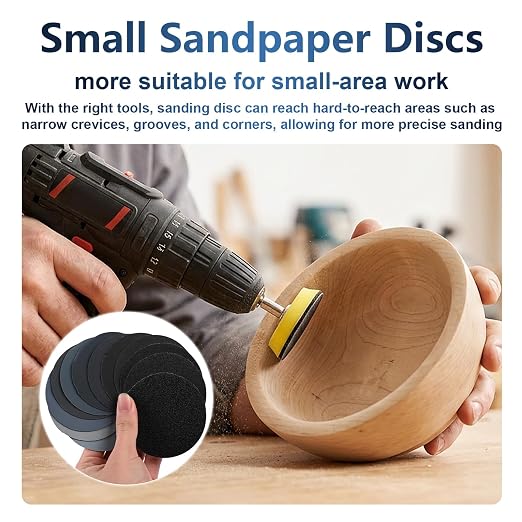 100 PCS 120 Grit 3 Inch Wet Dry Hook and Loop Sanding Discs, Silicon Carbide Round Sandpaper for Drill Polishing Kit, Sanding Sheets Assortment for Wood Metal or Auto
