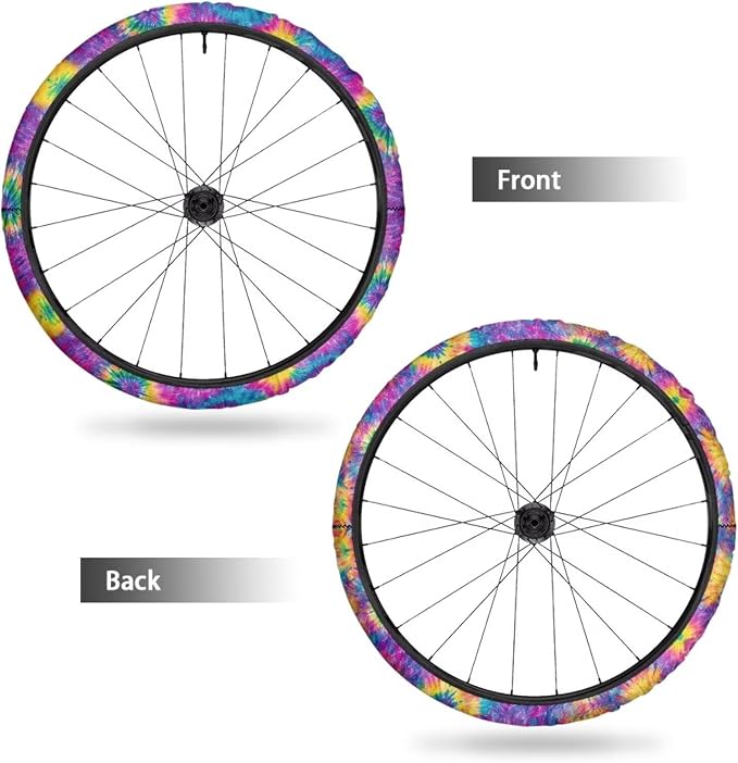2 Pairs Wheelchair Tire Covers Protectors Watercolor Tie Dye 24 Inch Wheelchair Cover Non Slip Wear Resistant Wheelchairs Ring Protective Covers for Adults
