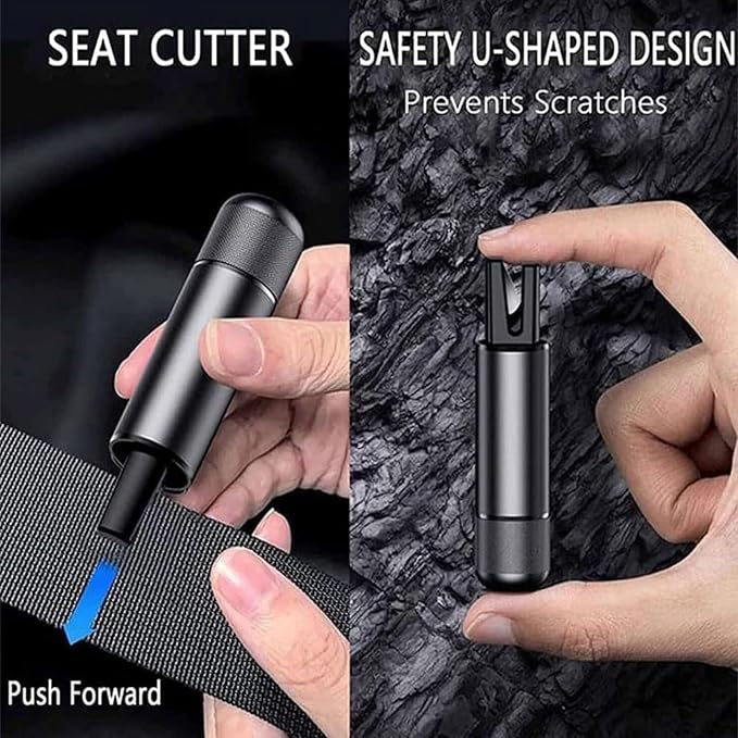 4 Packs SafeHammer Window Breaker Seatbelt Cutter, 2026 Upgraded Safe Hammer Glass Breaker Under Water, Car Emergency 2-in-1 Escape Tool with Base (Red & Balck & Silver & Blue)