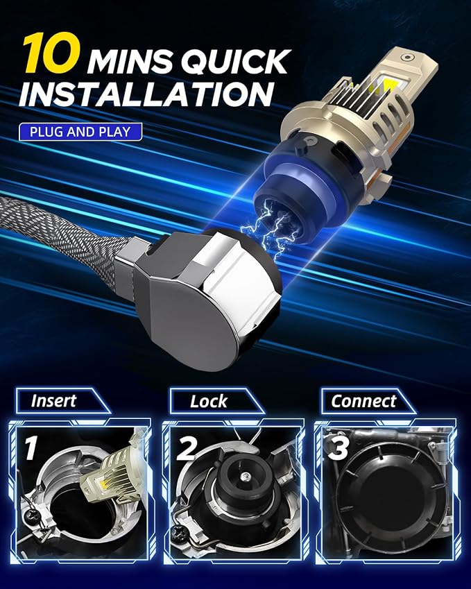 AUTOONE D4S LED Bulb, 900% Brighter, 3 Min Quick Install, 20 Years Lifespan, No Flicker, 99% Compatibility