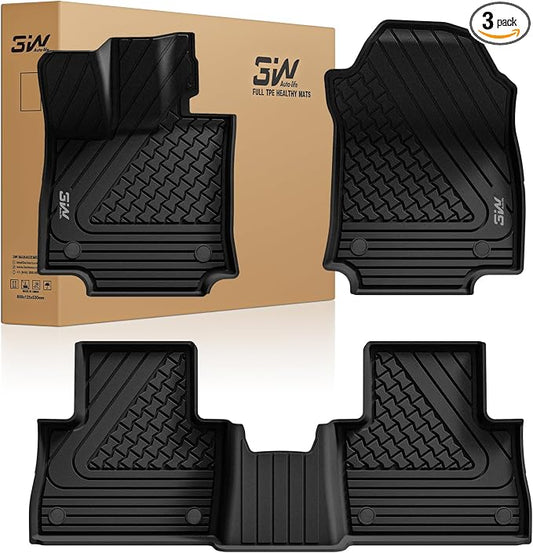 3W Floor Mats Fit 2022-2024 2025 2026 Lexus NX/NX250/NX350 (Not for Hybrid), TPE All Weather Custom Fit Floor Liner for Lexus NX, 1st & 2nd Row Car Mats, Black