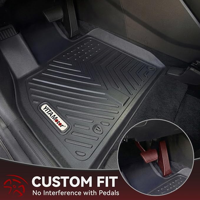 YITAMOTOR Floor Mats for 2020-2025 Kia Telluride 7/8 Passenger, All Weather TPE Rubber Mat, Custom Fit Kia Telluride Accessories Floor Liners Full Set, 1st & 2nd & 3rd Row & Backrest Mat & Cargo Liner