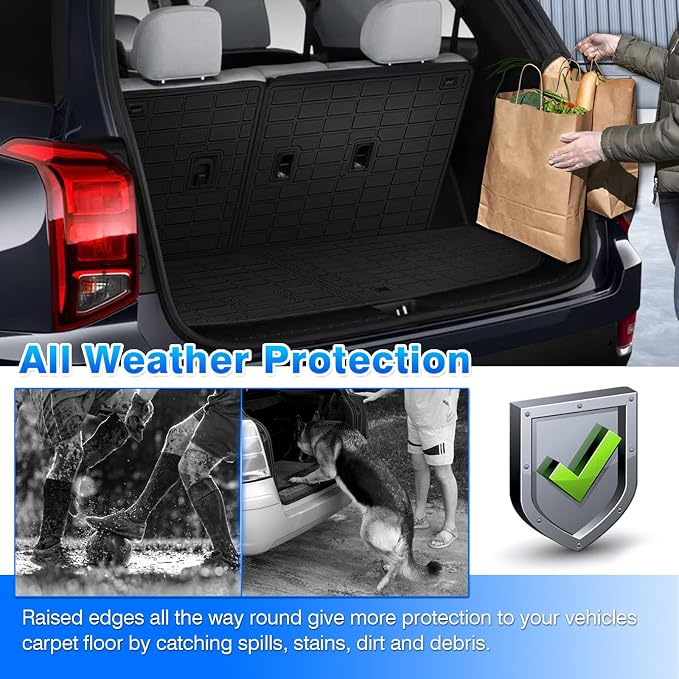 Floor Mats for Hyundai Palisade 2020-2025, Trunk Mat with Back Seat Cover for Palisade Accessories, All Weather Cargo Liner 3 Rows Full Set Carpet Protection
