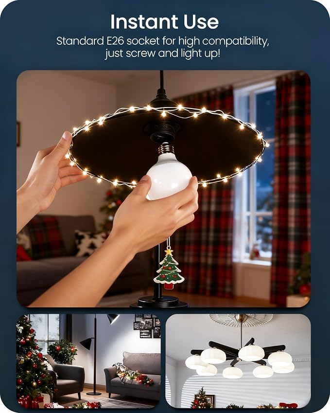 6-Pack G25 LED Vanity Light Bulbs, 5W (60W Equivalent),5000K Cool White, 450LM, CRI90+, Non-Dimmable, Globe Bulb for Bathroom Mirror, Living Room, Bedroom, E26 Base, ETL Listed C01G2P605