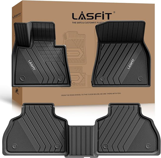 LASFIT Floor Mats Fit for BMW X7 2019-2025 2026 7 Seaters, Custom Fit TPE All Weather Waterproof Floor Mat Front & Rear Rows Car Liners for xDrive40i xDrive50i M50i M60i, Black