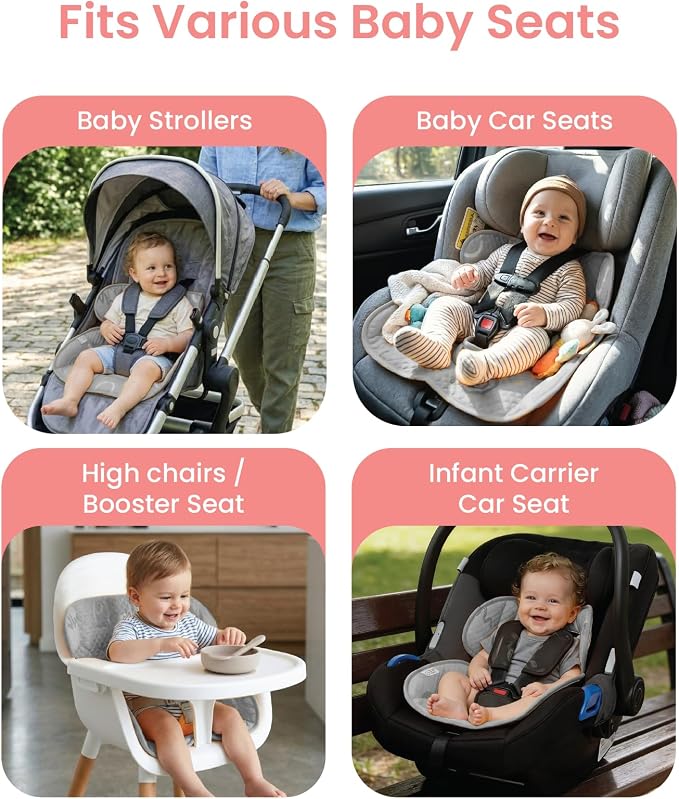 Piddle Pad 2-Pack, Potty Training Car Seat Protector, Toddler Car Seat Cover & Stroller Protector, Machine Washable Waterproof Car Seat, Anti-Slip, Universal Fit (Grey)