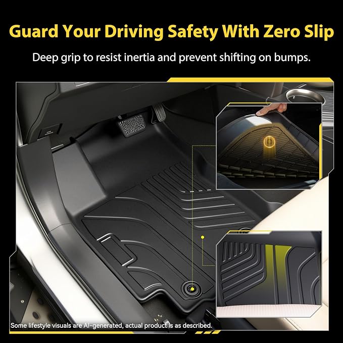 Floor Mats for Toyota RAV4 2013-2018, All Weather TPEFloor Liners Custom Fit Waterproof Non Slip Car Mats HeavyDuty Interior Accessories