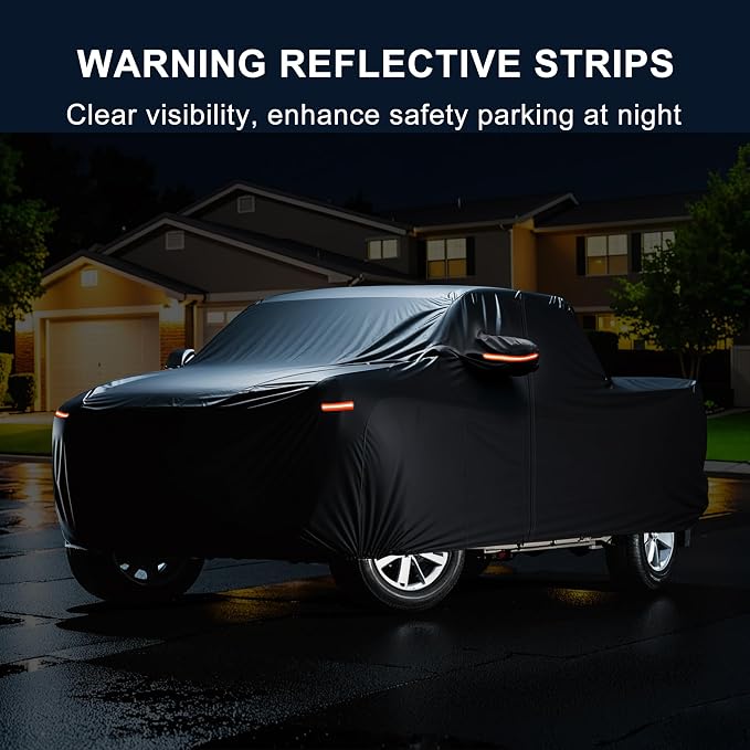 X AUTOHAUX Car Cover for Toyota Tundra 210D-PU Outdoor Full Car Cover All Weather with Door Zipper for Waterproof Windproof Sun Rain Snow Protection