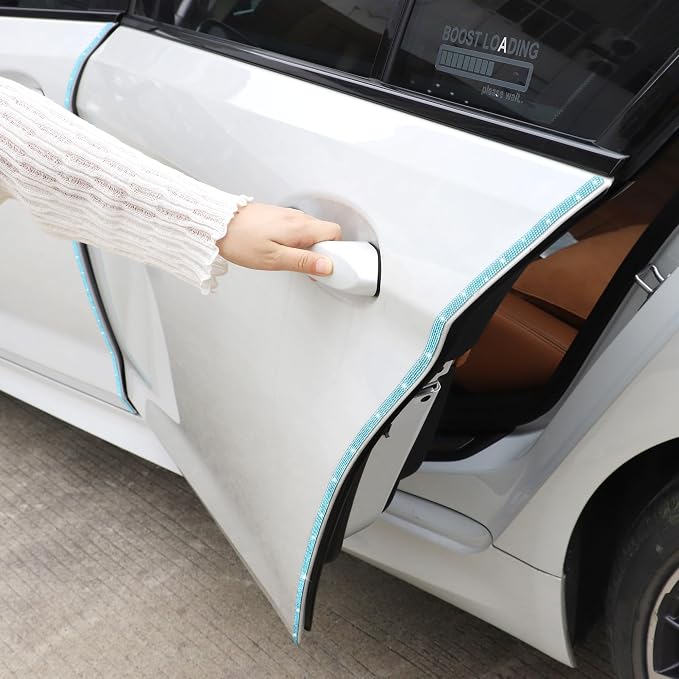 TOMALL Bling Car Door Guard Crash Bumper Crystal Anti-Scratch Strip Sticker Crystals Car Door Bumper Protector Accessory DIY for Interior and Exterior Decoration Styling Accessories (Lake Blue)