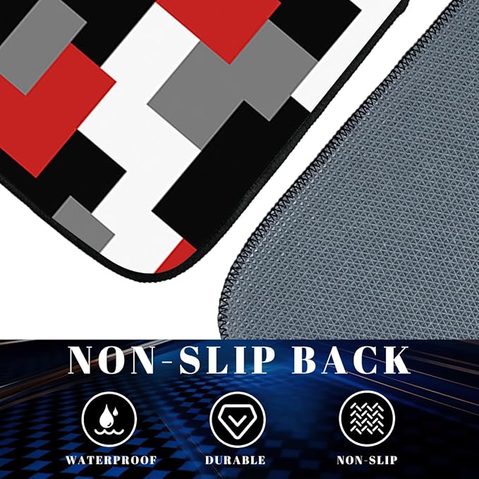 Red Black Car Floor Mats Set of 4 Geometric Abstract Retro Pixel Automotive Foot Mats Rugs Carpet for Car Non-Slip Auto Car Accessories Universal Fit Car Accessories for Truck