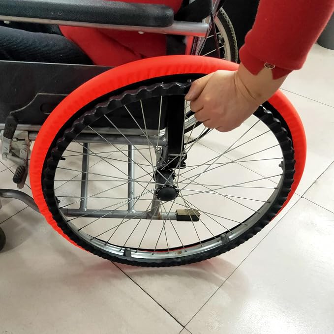 Wheelchair Tyre Covers for Rear Wheels 24'' Waterproof Wheelchair Tire Covers Protect Floors Carpets