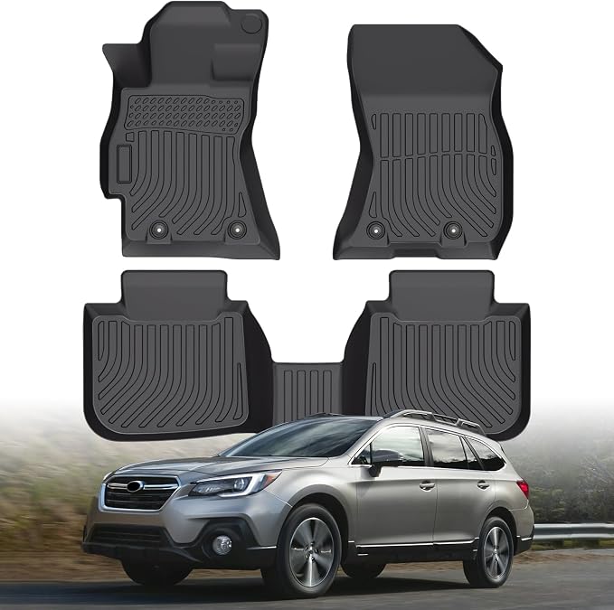 Floor Mats for Subaru Outback Legacy 2015-2019, Custom Fit TPE Liners | All Weather Waterproof Floor Mats, Anti-Slip TPE Protection, Full Set for 1st & 2nd Row Outback & Legacy Vehicles