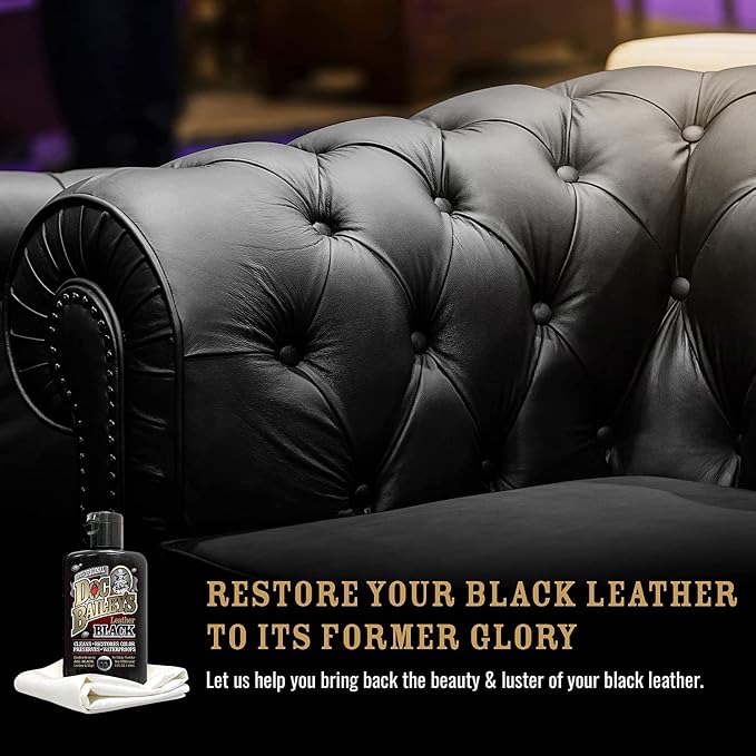 Leather Black Care -Premium Quality All In One Leather Cleaner, Conditioner, Waterproofer & Protectant - For your Car, Bike, Horse Tack, Home Decor and Other Leather Needs 32oz Bottle