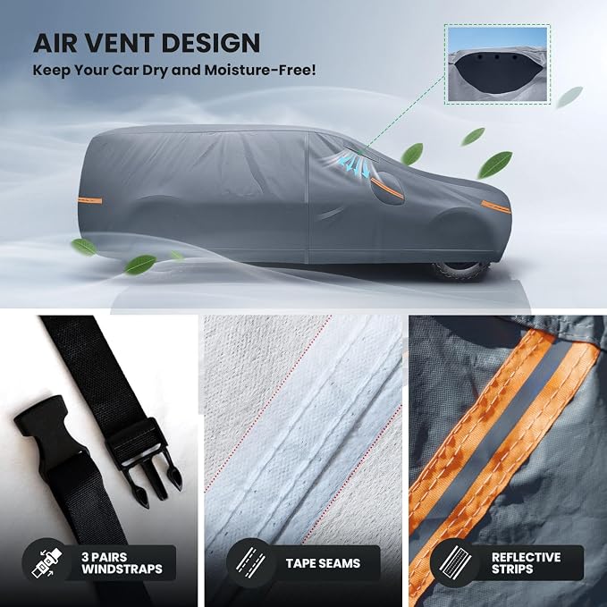 Waterproof Civic Hatchback(1995-2022) Car Cover with Breathable Vents, [Upgrade] Premium Covers with Cotton Liner and Zipper Door,Sun Rain Snow Dust Uv Protection.(Gift with Towel)
