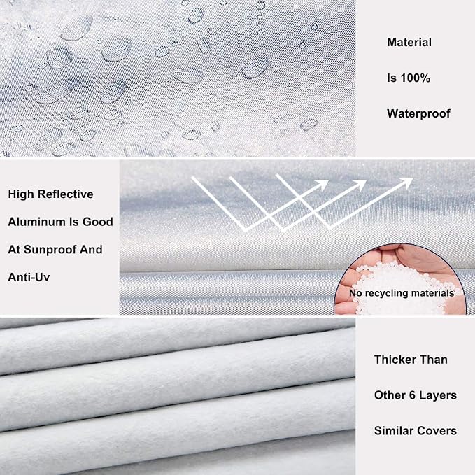 kayme 6 Layers Car Cover Waterproof All Weather for Automobiles and car Cover Windproof Straps