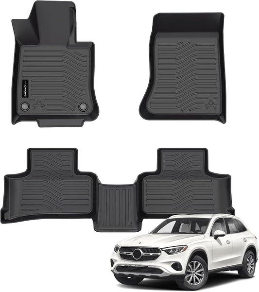 All Weather Floor Mats Fit for Mercedes-Benz GLC 2026 2025 2024 2023(Include GLC300 GLC300e GLC43 AMG) TPE Liners All Season Guard Odorless Anti-Slip Floor Mats Accessories