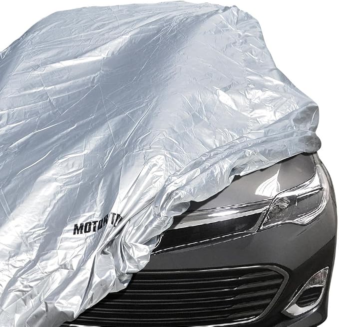 Motor Trend Size XL3 All Season Weather Wear 1-Poly Layer Snow Proof Water Resistant Car Cover (Fits up to 225-Inch), 1 Pack, Gray