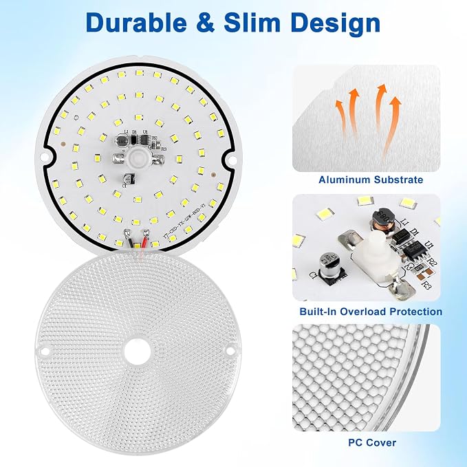 Linkstyle 12V RV Interior Lights, 4PCS LED Dome Lights,1000LM Interior Lamp | 8000K pure white, 12-85V wide voltage, built-in switch, aluminum base, for car van truck boat yacht