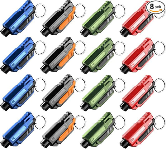 16PCS Car Window Breaker Seatbelt Cutter, Portable 2 in 1 Seatbelt Cutter and Window Glass Breaker Keychain Emergency Escape Tool for Cars
