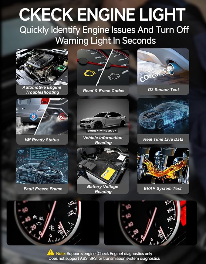 V410 OBD2 Scanner Code Reader, Car Scanner Diagnostic Tool Check Engine Light, Graphic Live Data, I/M Smog Test, Battery Voltage Test – CAN Diagnostic Scan Tool for All OBDII Vehicles