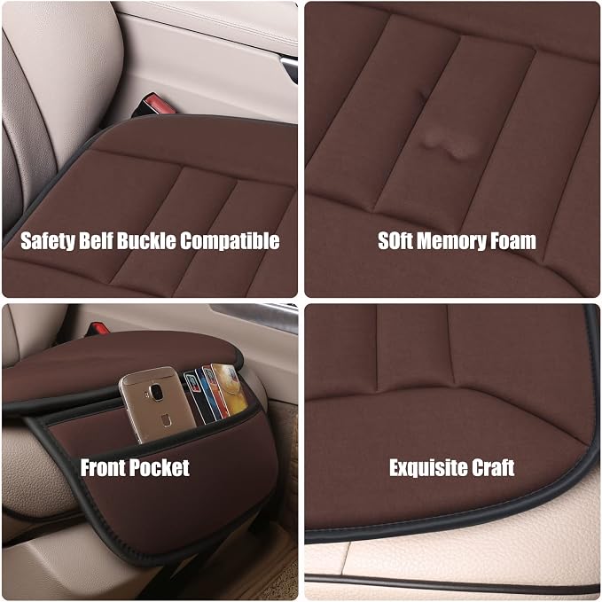 Lofty Aim Car Seat Cushion for Driving, Memory Foam Driver Seat Cushion | Car Seat Cushion for Long Driving, Automotive Seat Cushion for Pain Relief, Car Seat Pillow Fits Vehicles, Office, Brown