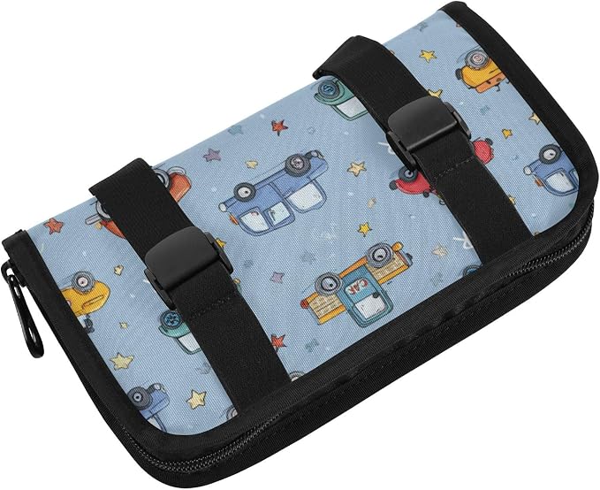 Car Visor Tissue Holder Mask Holder for Car, Car Tissue Box Sun Visor Napkin Holder Car Visor Accessories Adjustable Straps Reusable Durable Easy to Install Blue Cute Cars and Stars