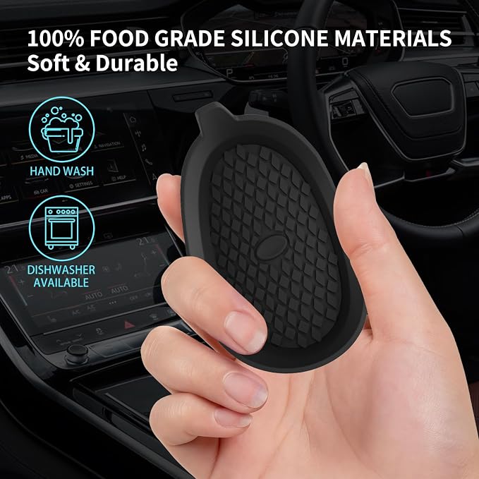 ME.FAN Car Cup Holder Coasters [4 Pack] Silicone Cups Mats, Automotive Universal Non-Slip Recessed Interior Accessories Black