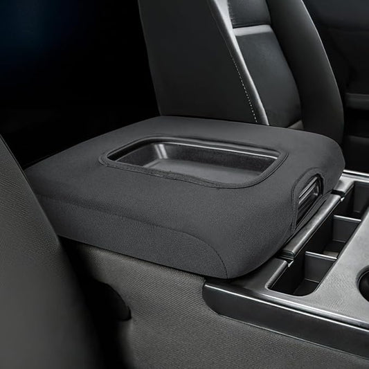 JOYTUTUS Center Console Cover Compatible with Silverado Sierra 2014 2015 2016 2017 2018 Jump Seat, Neoprene Arm Rest Armrest Cover for Car, Durable Middle Console Cover Replacement for Trucks