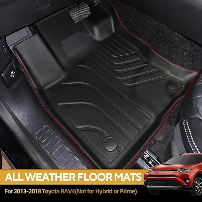 Naibeve Floor Mats for 2013-2018 Toyota RAV4(Not for Hybrid or Prime)-All Weather Custom for Toyota RAV4 Floor Mats & Cargo Mat & Backrest Mats Waterproof Interior Accessories