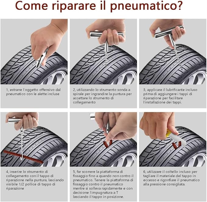 22pcs Tire Repair Kits, Heavy Tire Repair Tools and Tire Repair Kits for Car, Motorcycle, Truck, ATV, Tractor, Camper, SUV