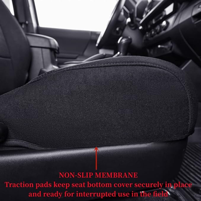 coverdream Tacoma Seat Covers Custom Fit for 2016-2023 Toyota Tacoma Access/Xtra Cab SR SR5,Fully Covered Polyester Truck Seat Protector-Full Set(Black)