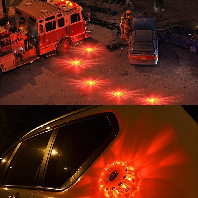 Shakven 12 Led Flasher Lamp Car Roadside Flares Emergencys Accessories Auto Lamp | Magnetic Emergencys Flashlight Car Warning Light Led Flasher Lamp,Led Flasher Lamp For Vechiles,Car Warning Light
