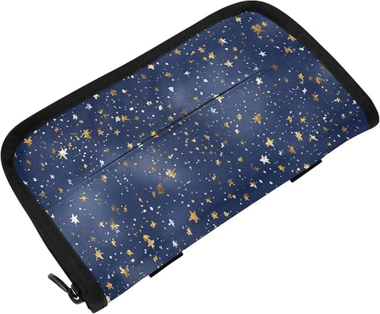 Dreamy Starry Sky Car Tissue Holder Durable Napkin Holder Hanging Tissue Holders Case Car Tissues Bag for Sun Visor Seat Back Universal Auto