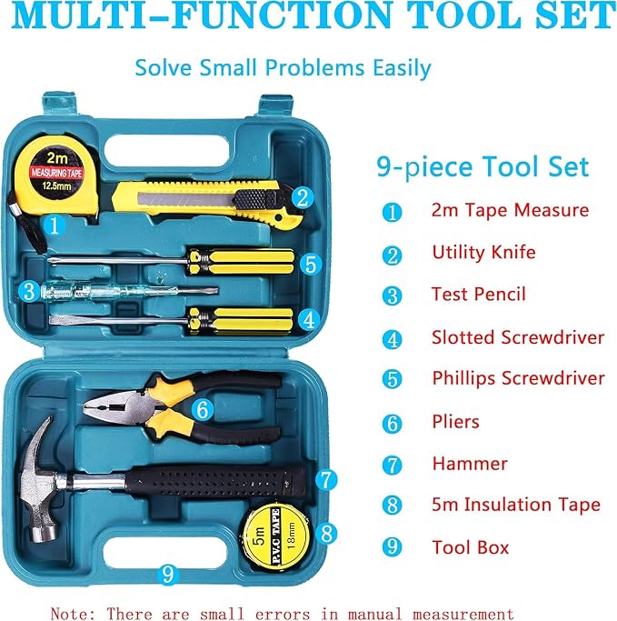 YILAIRIOU Emergency Roadside Kit for Car - Roadside Safety Tool Kit,with Jumper Cables Car Kits Headlamp Folding Shovel Safety Hammers Tow Rope, Emergency Roadside Car Kit