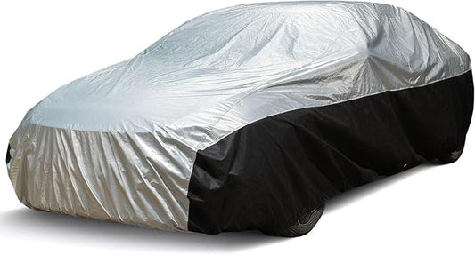 Season Guard Ultimate Plus Car Cover,100% Waterproof Aluminium with Cotton Fleece and Breathable Fabric with Two Extra 19.6ft Windproof Tie Down Straps,Fits Cars up to 228"