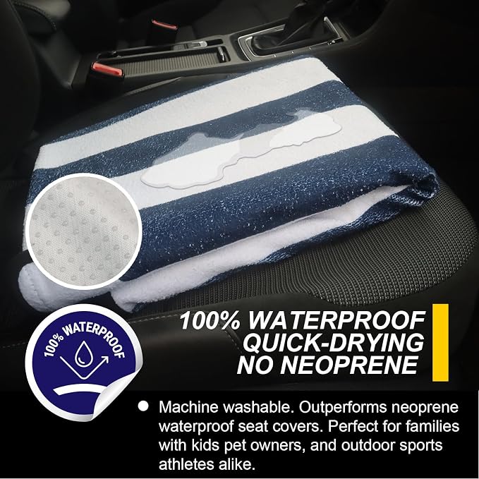 Back Seat Cover for Car Trucks Van SUV Jeep,Waterproof Rear Bench Towel Seat Covers for Dogs and Kids,Automotive Backseat Protector (Blue Stripe)