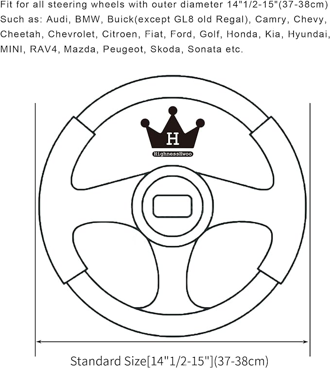 HighnessHwoo Car Steering Wheel Covers for Women Padded Carbon Fiber PU Leather Cute Auto Interior Accessories for Vehicle, Sedan, Universal, Anti Slip, Red, Standard Size, 14.75-15.15in