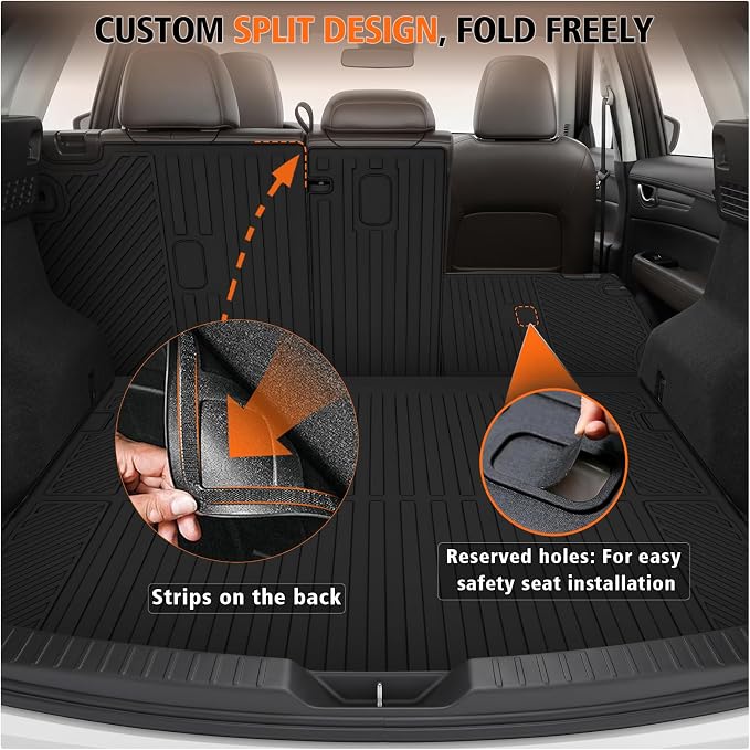 All Weather Floor Mats Cargo Liner with Backrest Mat for Mazda CX-5 2017-2025, TPE Rubber Liners Full Set wih Door Sill Protectors Automotive Mats for Mazda CX5 2025 Accessories