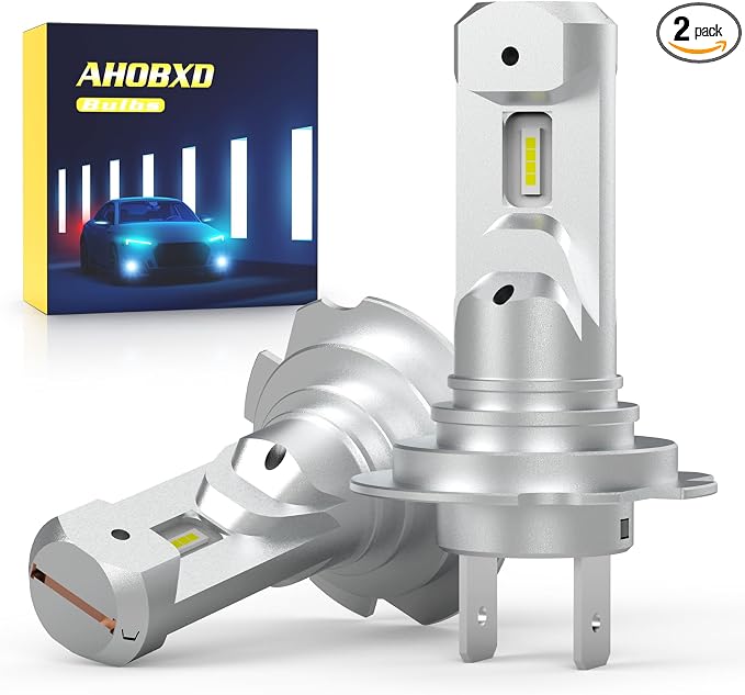 AHOBXD H7 Light Bulbs Super Bright White 6500K Upgrade 600% 50000LM Brightness Real 1:1 Halogen Size 80000 Hours Life Span H7/H18 Plug and Play Car Fog Light Bulbs Pack of 2