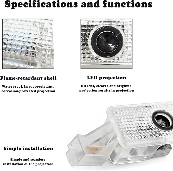 4Pcs Car Door Lights Projector,HD Welcome Lights Never Fade Door Light LED Puddle Light Compatible with RLX/MDX/ZDX/TLX/TL/RDX Series