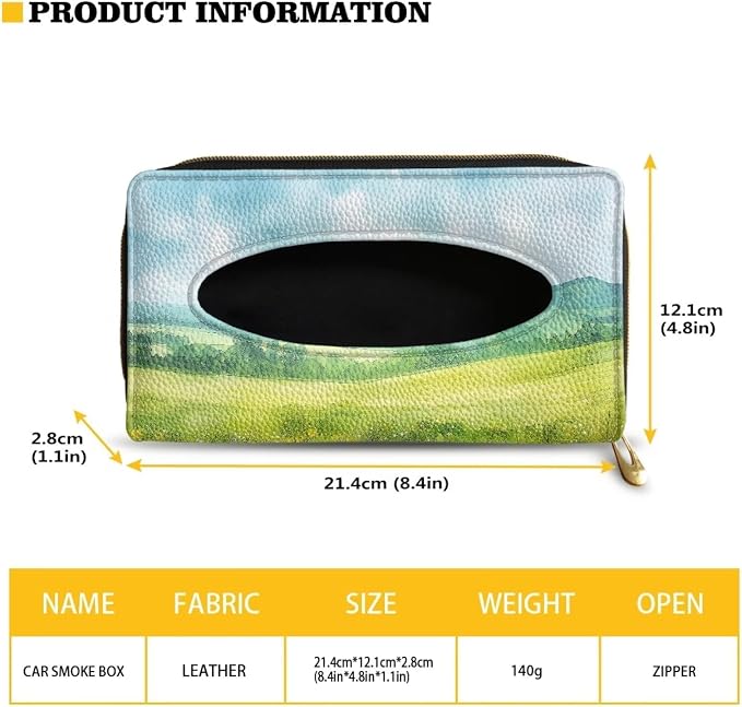 Green Field Car Tissue Box Sun Visor Napkin Holder Rectangular Sun Visor Napkin, Mask Holder Car Visor Tissue Holder Tissues Box Easy to Install