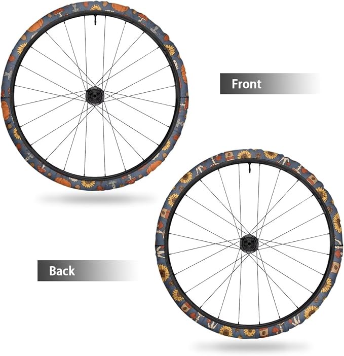 Wheelchair Wheel Covers Thanksgiving Day Pumpkin Mushroom | Fall Decor, Fits 24 Inch Wheelchair Wheels, Universal Fit for Wheelchairs, Easy to Wash